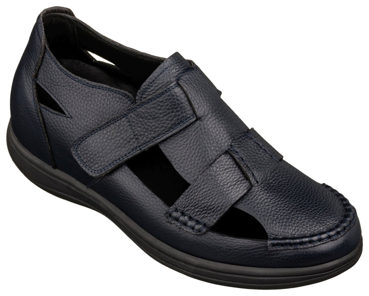 CALTO - K2663 - 3.2 Inches Taller (Navy) - Casual Fisherman SandalSandalsTorqelo.com