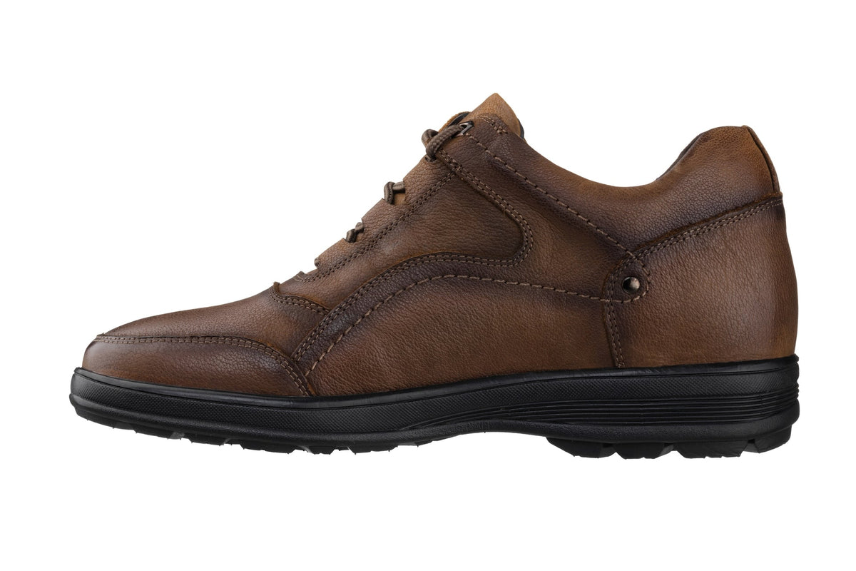 CALTO - K3044 - 2.8 Inches Taller (Brown) - Lace Up Casual Walker - LightweightCasualTorqelo.com