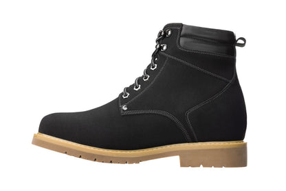 CALTO - K8820 - 3.2 Inches Taller (Nubuck Black) - Work Style BootBootsTorqelo.com