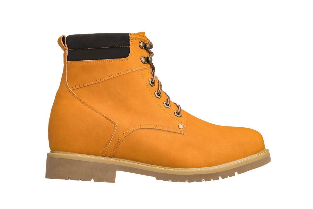 CALTO - K8821 - 3.2 Inches Taller (Nubuck Camel) - Work Style BootBootsTorqelo.com