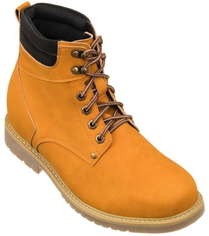 CALTO - K8821 - 3.2 Inches Taller (Nubuck Camel) - Work Style BootBootsTorqelo.com
