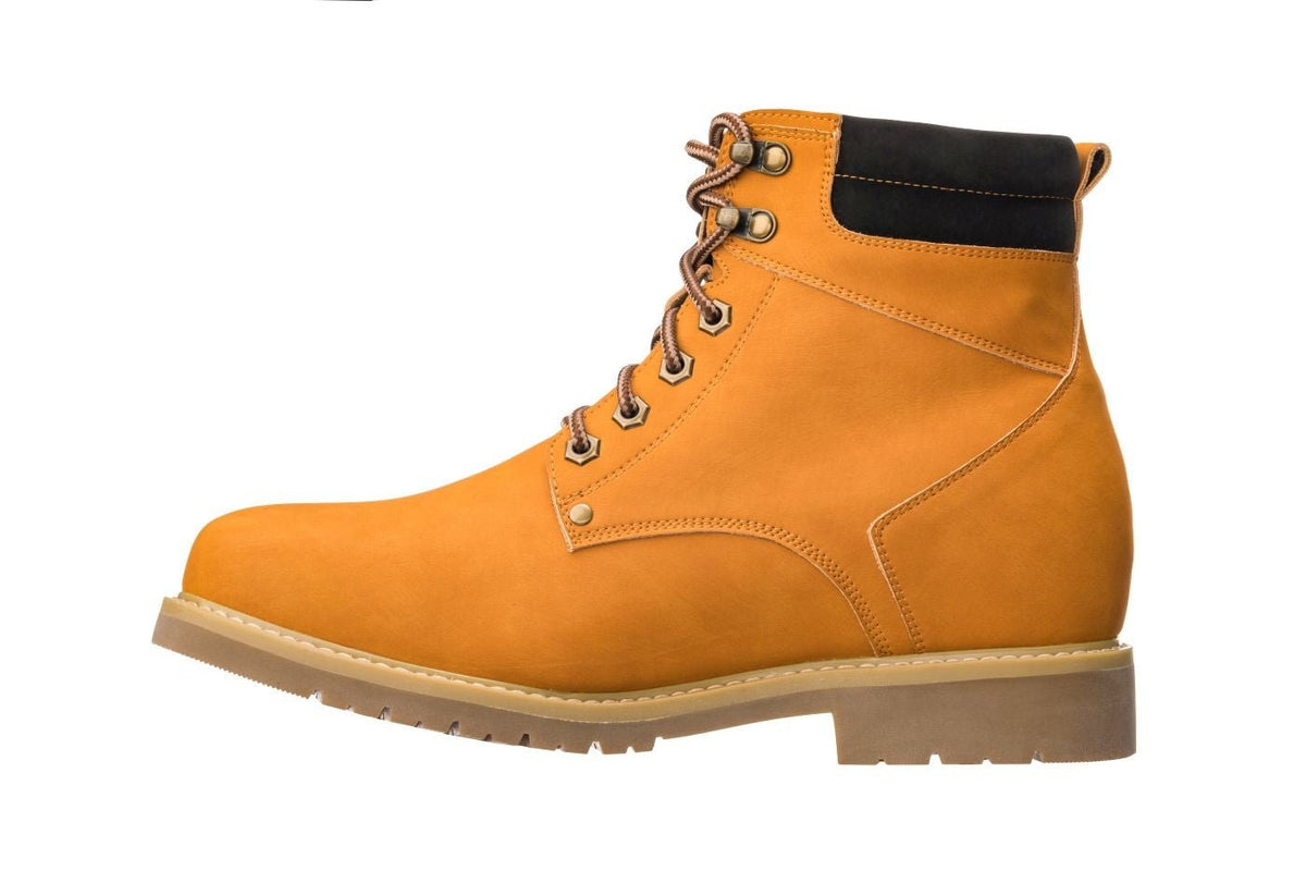 CALTO - K8821 - 3.2 Inches Taller (Nubuck Camel) - Work Style BootBootsTorqelo.com