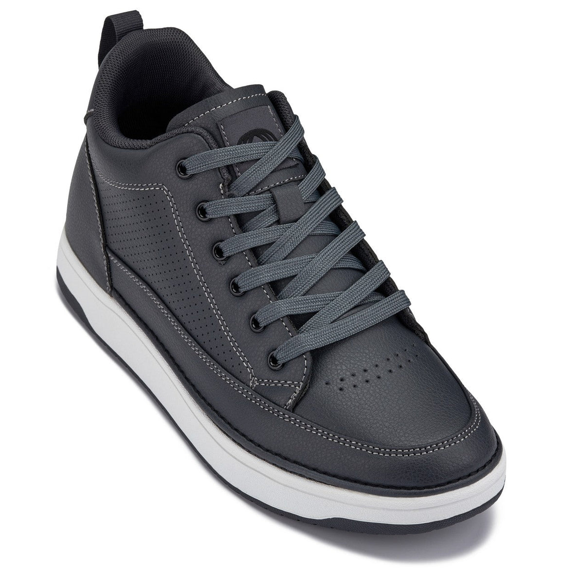 CALTO - Q273 - 2 Inches Taller (Cement Grey) -Elevated Leatherette Micro-Perforated SneakersSneakers / AthleticsTorqelo.com