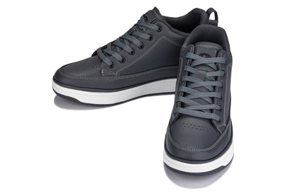 CALTO - Q273 - 2 Inches Taller (Cement Grey) -Elevated Leatherette Micro-Perforated SneakersSneakers / AthleticsTorqelo.com