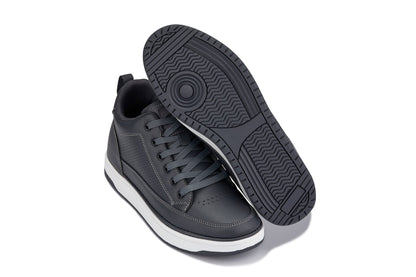 CALTO - Q273 - 2 Inches Taller (Cement Grey) -Elevated Leatherette Micro-Perforated SneakersSneakers / AthleticsTorqelo.com