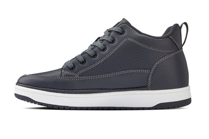 CALTO - Q273 - 2 Inches Taller (Cement Grey) -Elevated Leatherette Micro-Perforated SneakersSneakers / AthleticsTorqelo.com