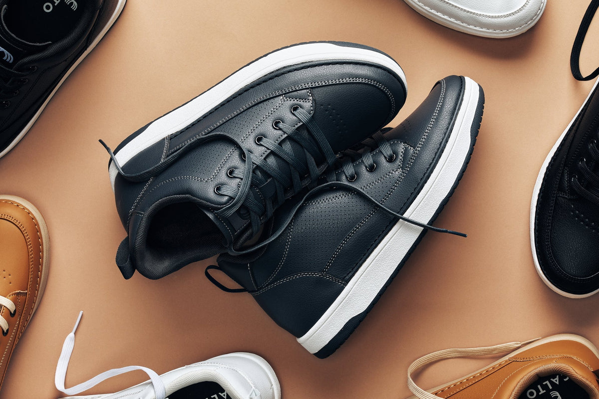 CALTO - Q273 - 2 Inches Taller (Cement Grey) -Elevated Leatherette Micro-Perforated SneakersSneakers / AthleticsTorqelo.com