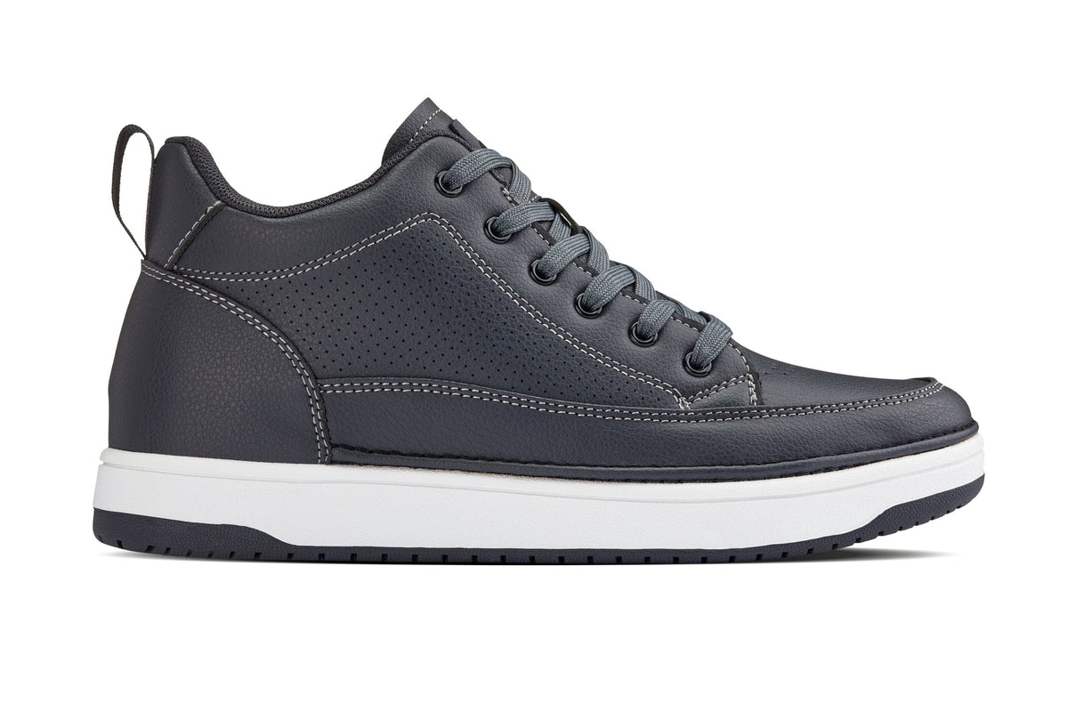 CALTO - Q273 - 2 Inches Taller (Cement Grey) -Elevated Leatherette Micro-Perforated SneakersSneakers / AthleticsTorqelo.com