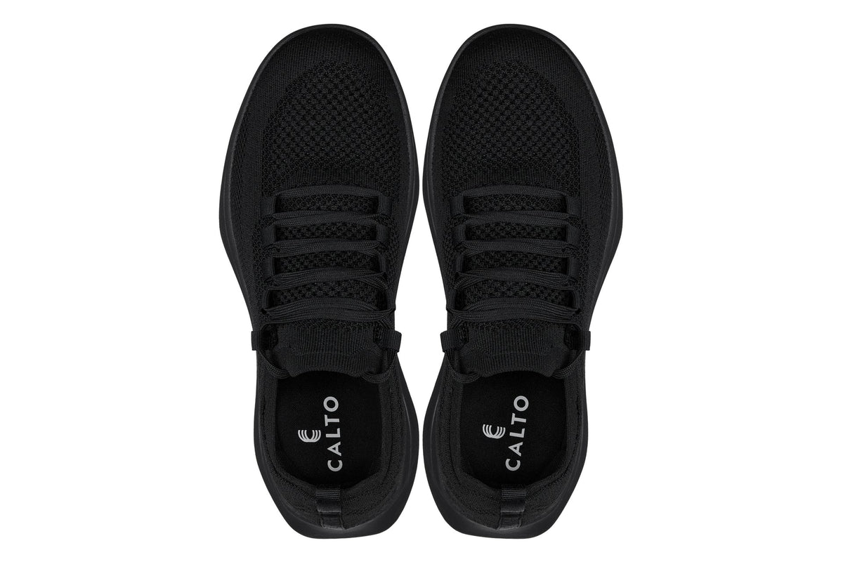 CALTO - QA060 - 2.4 Inches Taller (Black/Black Sole) - Lightweight Knitted SneakersSneakers / AthleticsTorqelo.com
