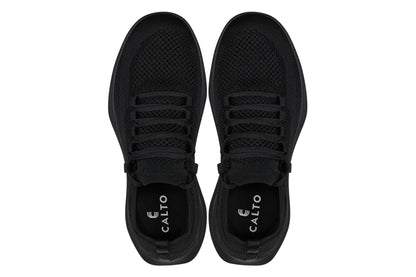 CALTO - QA060 - 2.4 Inches Taller (Black/Black Sole) - Lightweight Knitted SneakersSneakers / AthleticsTorqelo.com