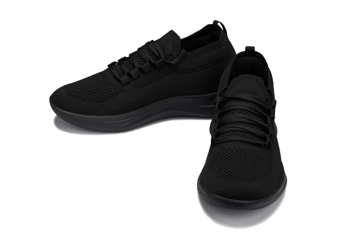 CALTO - QA060 - 2.4 Inches Taller (Black/Black Sole) - Lightweight Knitted SneakersSneakers / AthleticsTorqelo.com