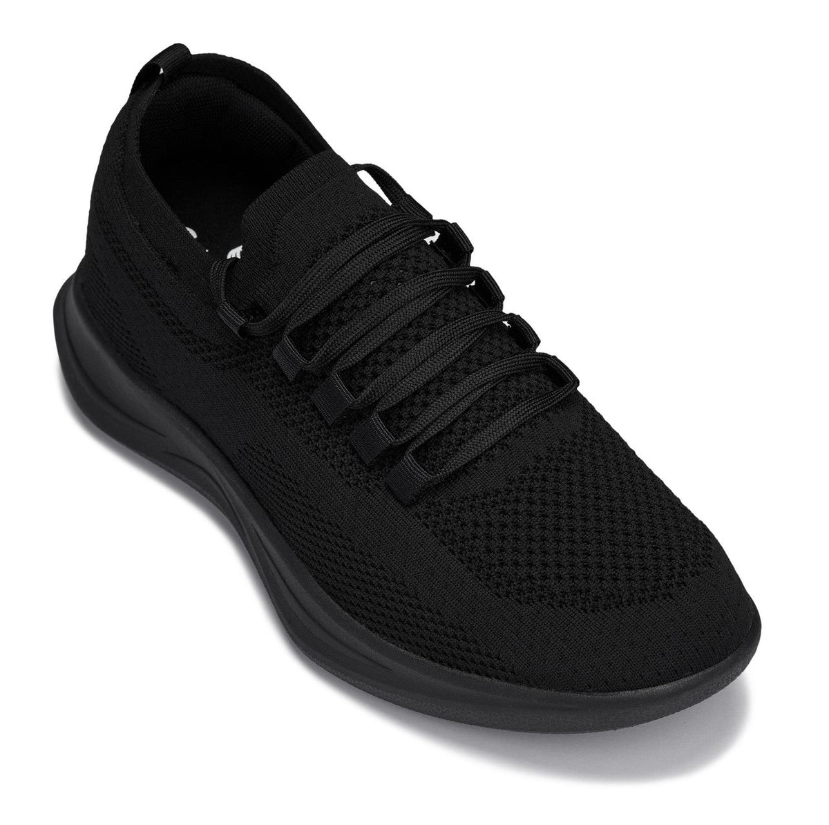 CALTO - QA060 - 2.4 Inches Taller (Black/Black Sole) - Lightweight Knitted SneakersSneakers / AthleticsTorqelo.com