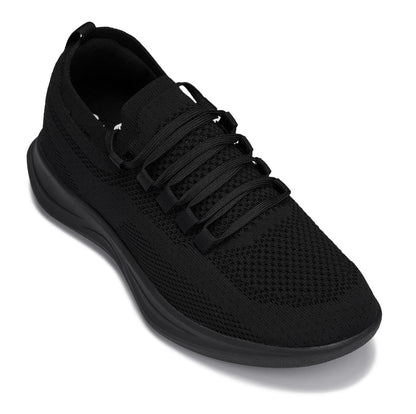 CALTO - QA060 - 2.4 Inches Taller (Black/Black Sole) - Lightweight Knitted SneakersSneakers / AthleticsTorqelo.com
