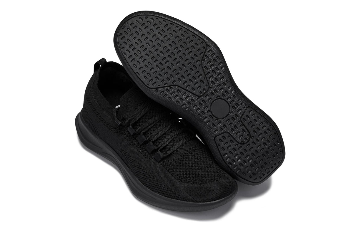 CALTO - QA060 - 2.4 Inches Taller (Black/Black Sole) - Lightweight Knitted SneakersSneakers / AthleticsTorqelo.com