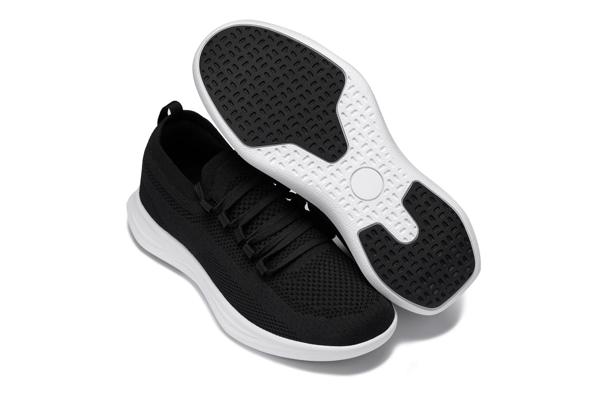 CALTO - QA062 - 2.4 Inches Taller (Black/White Sole) - Lightweight Knitted SneakersSneakers / AthleticsTorqelo.com