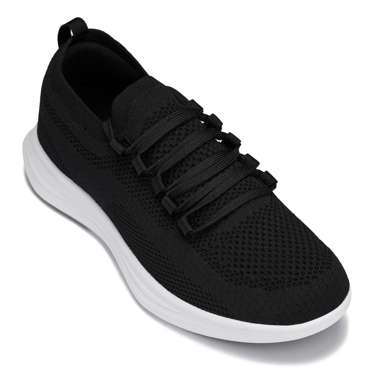 CALTO - QA062 - 2.4 Inches Taller (Black/White Sole) - Lightweight Knitted SneakersSneakers / AthleticsTorqelo.com