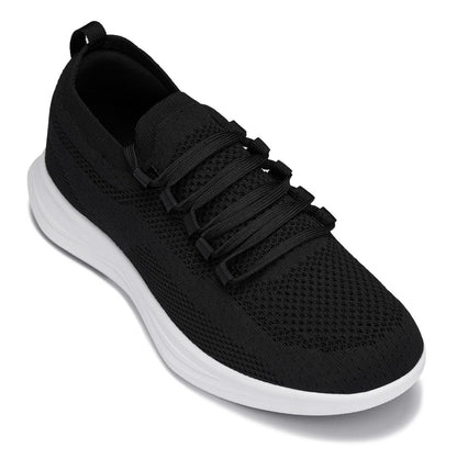 CALTO - QA062 - 2.4 Inches Taller (Black/White Sole) - Lightweight Knitted SneakersSneakers / AthleticsTorqelo.com