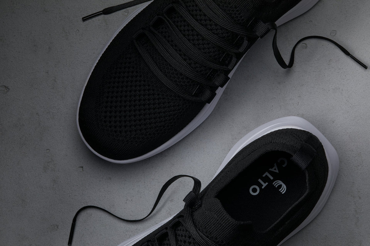 CALTO - QA062 - 2.4 Inches Taller (Black/White Sole) - Lightweight Knitted SneakersSneakers / AthleticsTorqelo.com