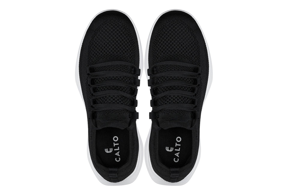 CALTO - QA062 - 2.4 Inches Taller (Black/White Sole) - Lightweight Knitted SneakersSneakers / AthleticsTorqelo.com