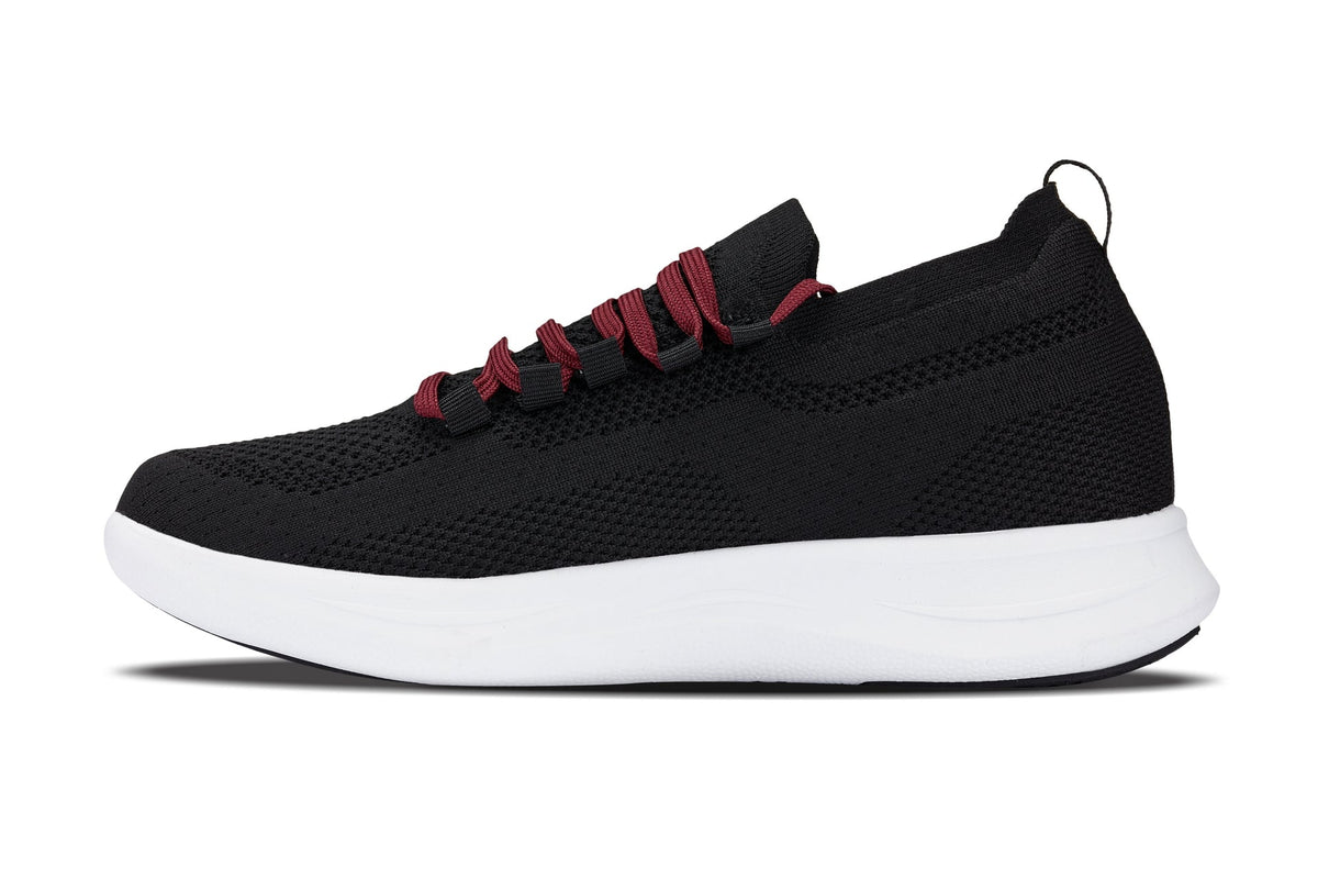 CALTO - QA064 - 2.4 Inches Taller (Black/Red/White Sole) - Lightweight Knitted SneakersSneakers / AthleticsTorqelo.com