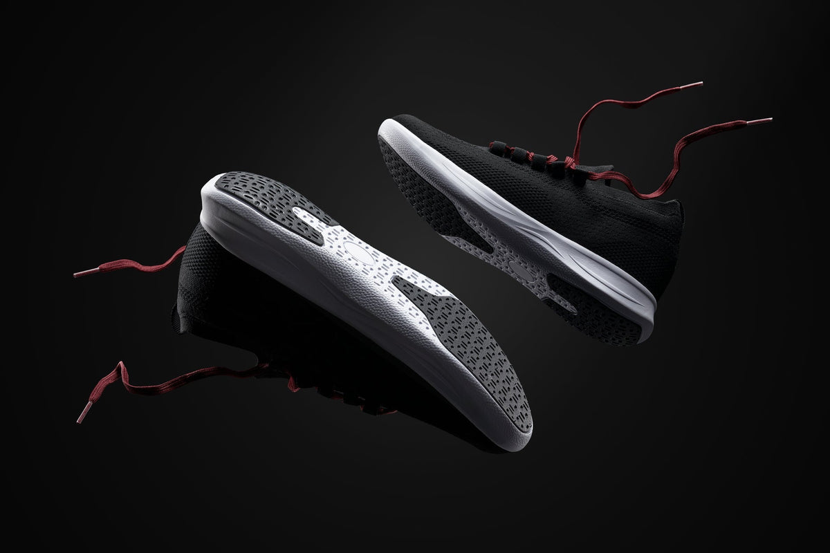 CALTO - QA064 - 2.4 Inches Taller (Black/Red/White Sole) - Lightweight Knitted SneakersSneakers / AthleticsTorqelo.com