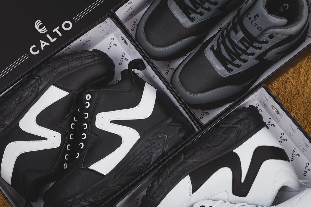 CALTO - S22772 - 4 Inches Taller (Black/White) - Hiking Style BootsSneakers / AthleticsTorqelo.com
