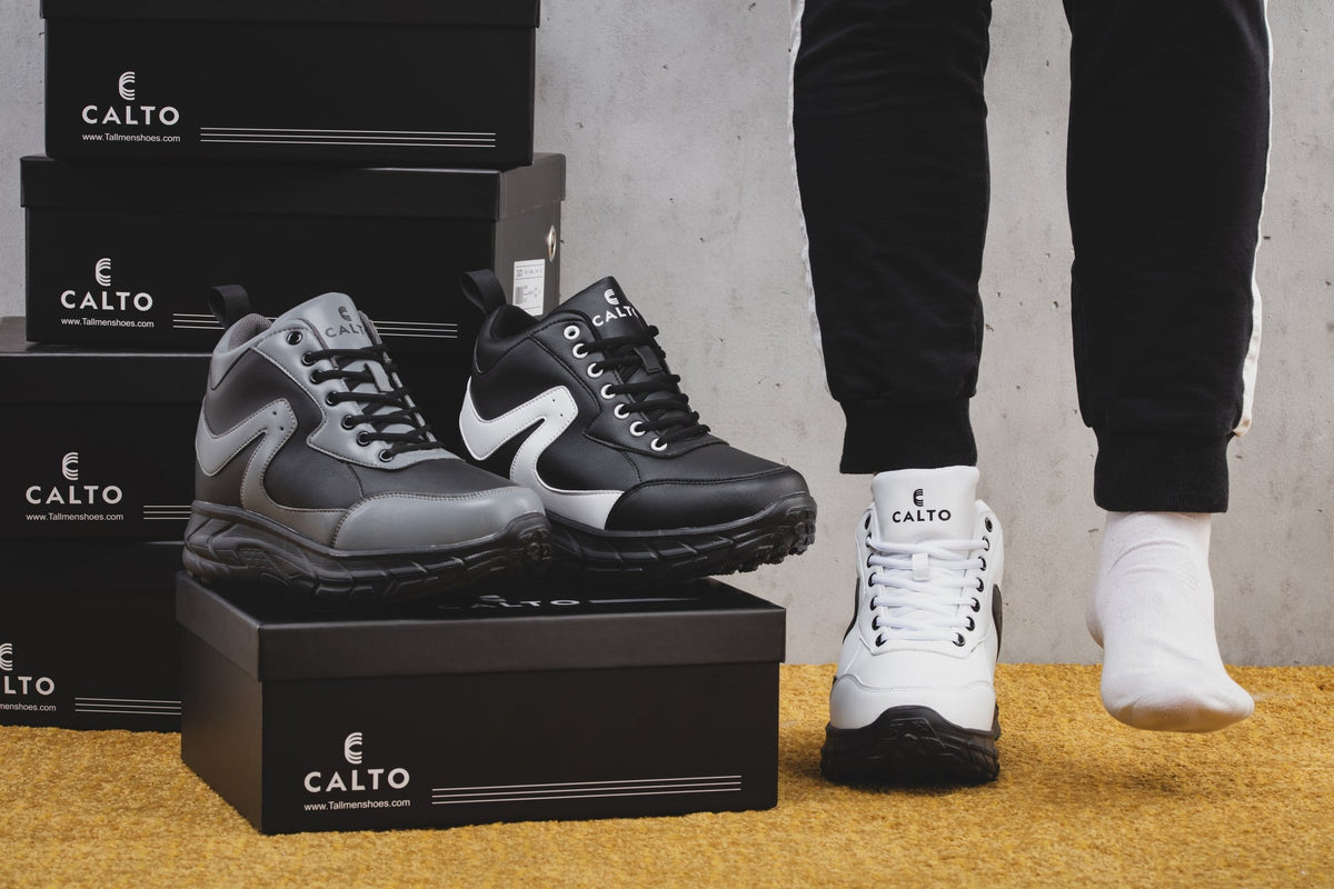CALTO - S22772 - 4 Inches Taller (Black/White) - Hiking Style BootsSneakers / AthleticsTorqelo.com