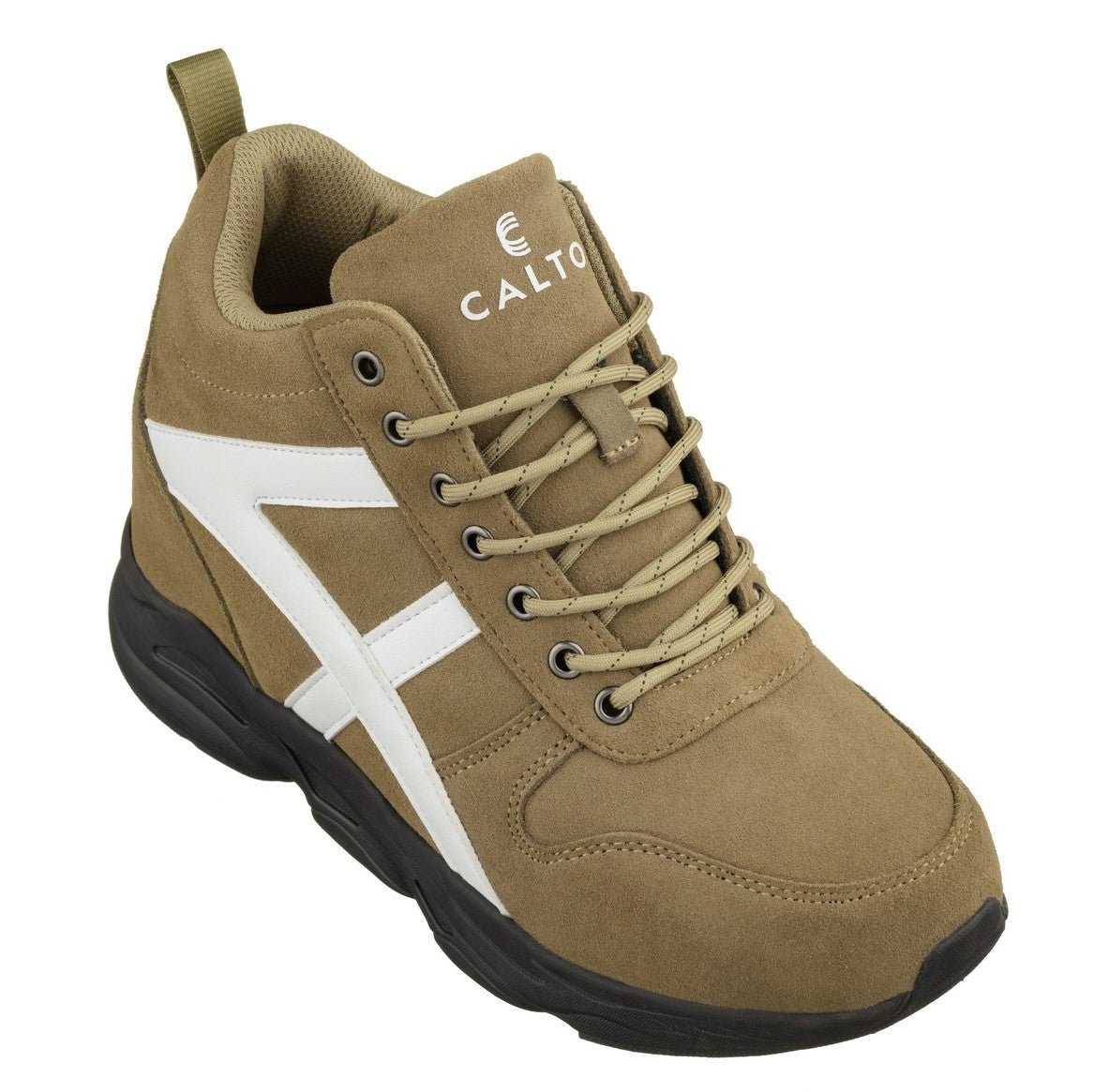 CALTO - S22782 - 3.6 Inches Taller (Khaki/White) - Hiking Style BootsSneakers / AthleticsTorqelo.com