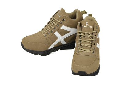 CALTO - S22782 - 3.6 Inches Taller (Khaki/White) - Hiking Style BootsSneakers / AthleticsTorqelo.com