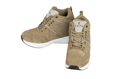 CALTO - S22819 - 3.6 Inches Taller (Khaki/Grey) - High - Top SneakersSneakers / AthleticsTorqelo.com