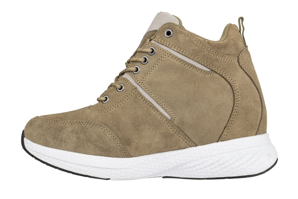 CALTO - S22819 - 3.6 Inches Taller (Khaki/Grey) - High - Top SneakersSneakers / AthleticsTorqelo.com