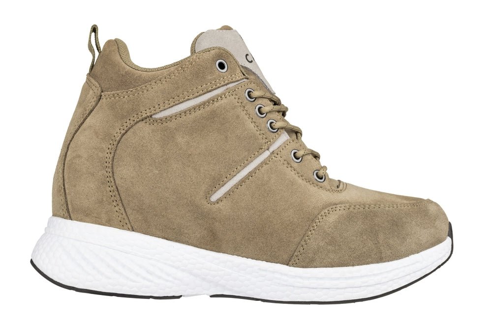 CALTO - S22819 - 3.6 Inches Taller (Khaki/Grey) - High - Top SneakersSneakers / AthleticsTorqelo.com