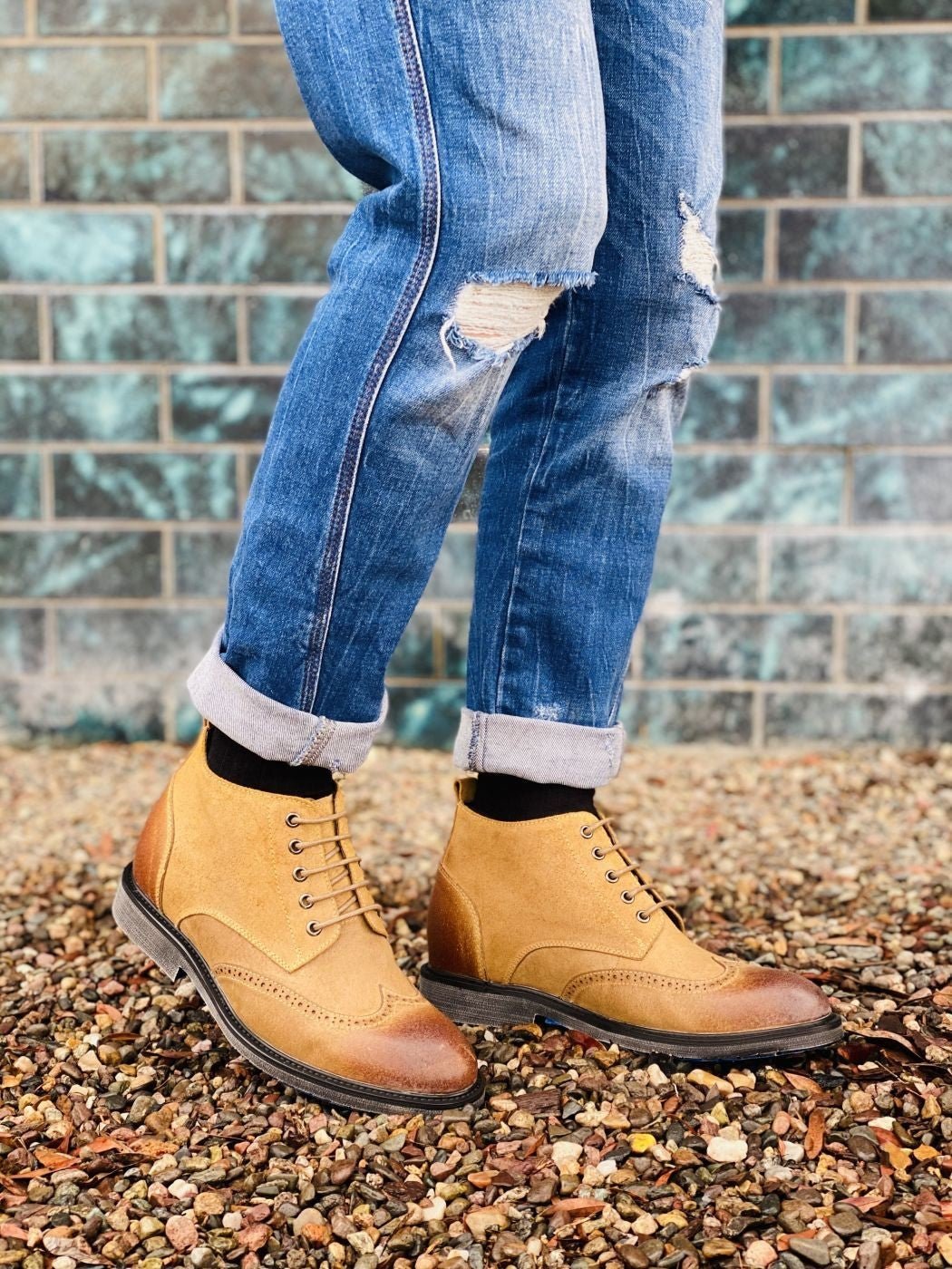 CALTO - S3652 - 3.0 Inches Taller (Light Brown) - LightweightBootsTorqelo.com