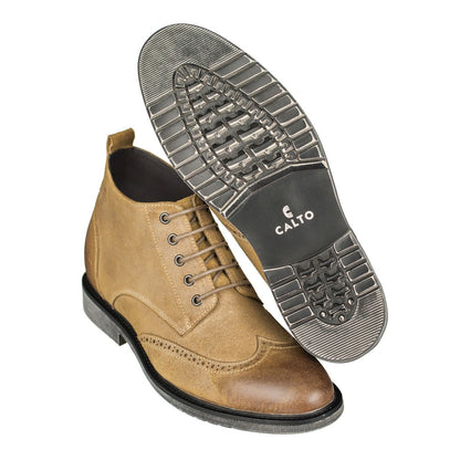 CALTO - S3652 - 3.0 Inches Taller (Light Brown) - LightweightBootsTorqelo.com