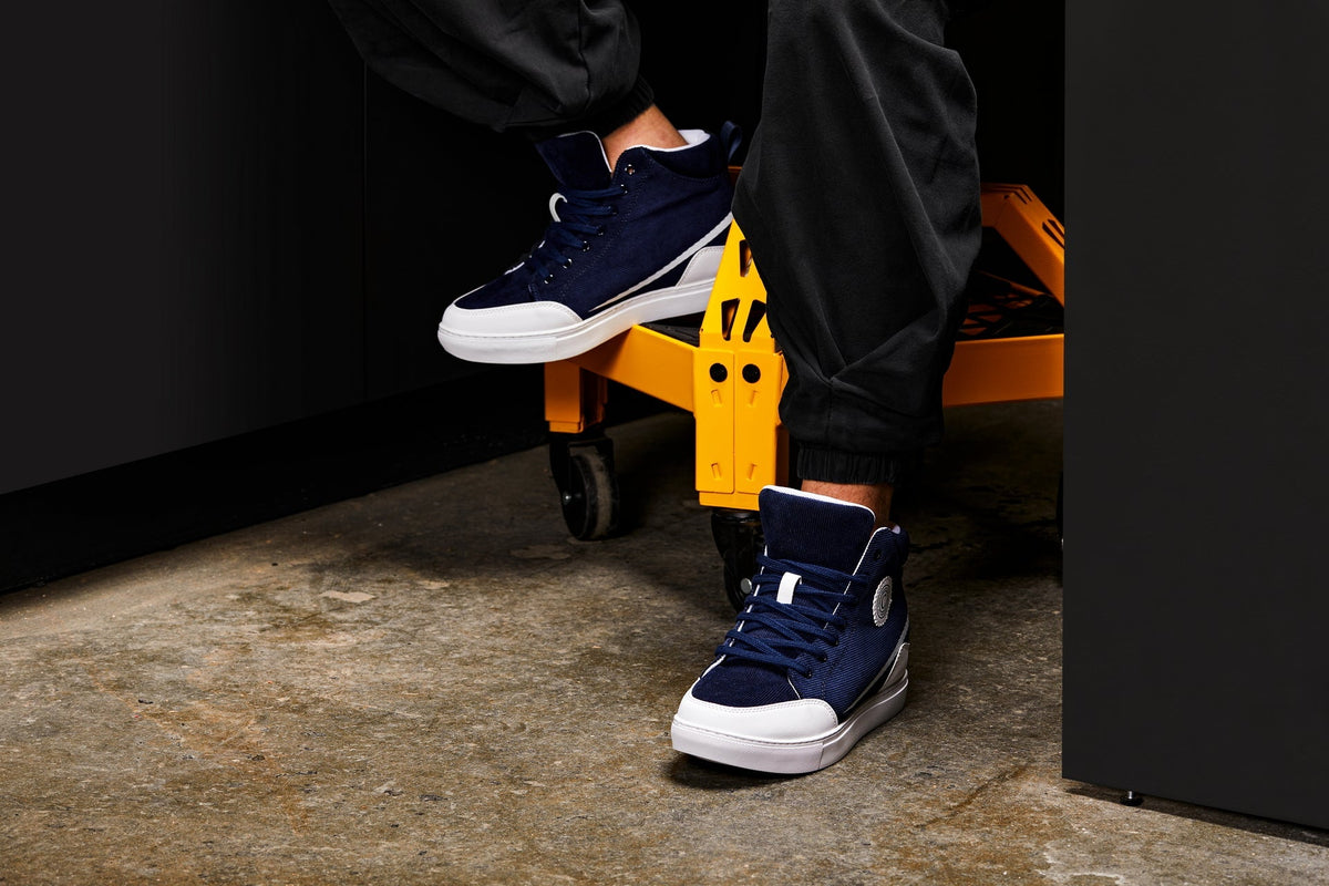 CALTO - S4132 - 2.6 Inches Taller (Navy/White Sole) - Corduroy Ankle Top Sneak-bootSneakers / AthleticsTorqelo.com