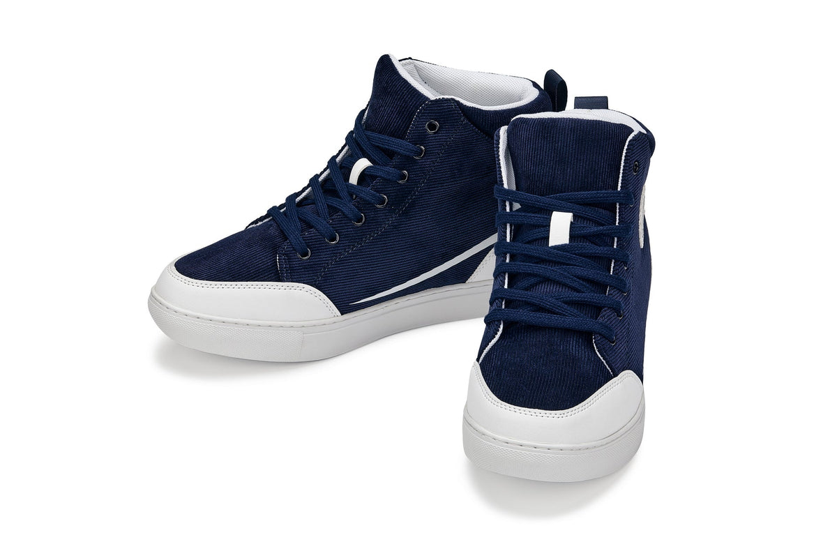 CALTO - S4132 - 2.6 Inches Taller (Navy/White Sole) - Corduroy Ankle Top Sneak-bootSneakers / AthleticsTorqelo.com