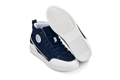 CALTO - S4132 - 2.6 Inches Taller (Navy/White Sole) - Corduroy Ankle Top Sneak-bootSneakers / AthleticsTorqelo.com