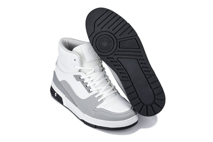 CALTO - S4751 - 3 Inches Taller (White/Grey) - High Top SneakersCasualTorqelo.com