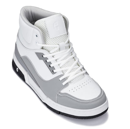 CALTO - S4751 - 3 Inches Taller (White/Grey) - High Top SneakersCasualTorqelo.com