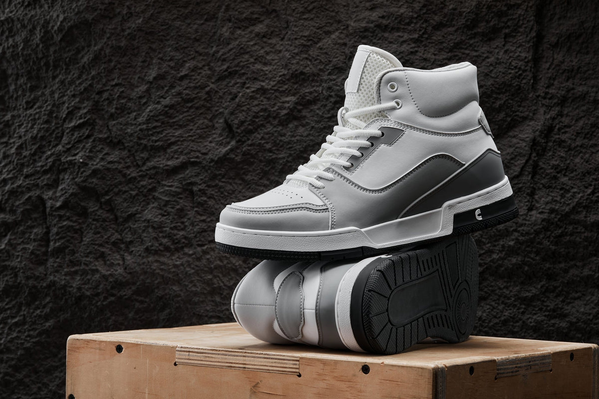 CALTO - S4751 - 3 Inches Taller (White/Grey) - High Top SneakersCasualTorqelo.com