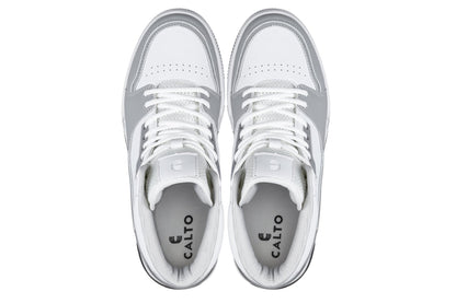 CALTO - S4751 - 3 Inches Taller (White/Grey) - High Top SneakersCasualTorqelo.com
