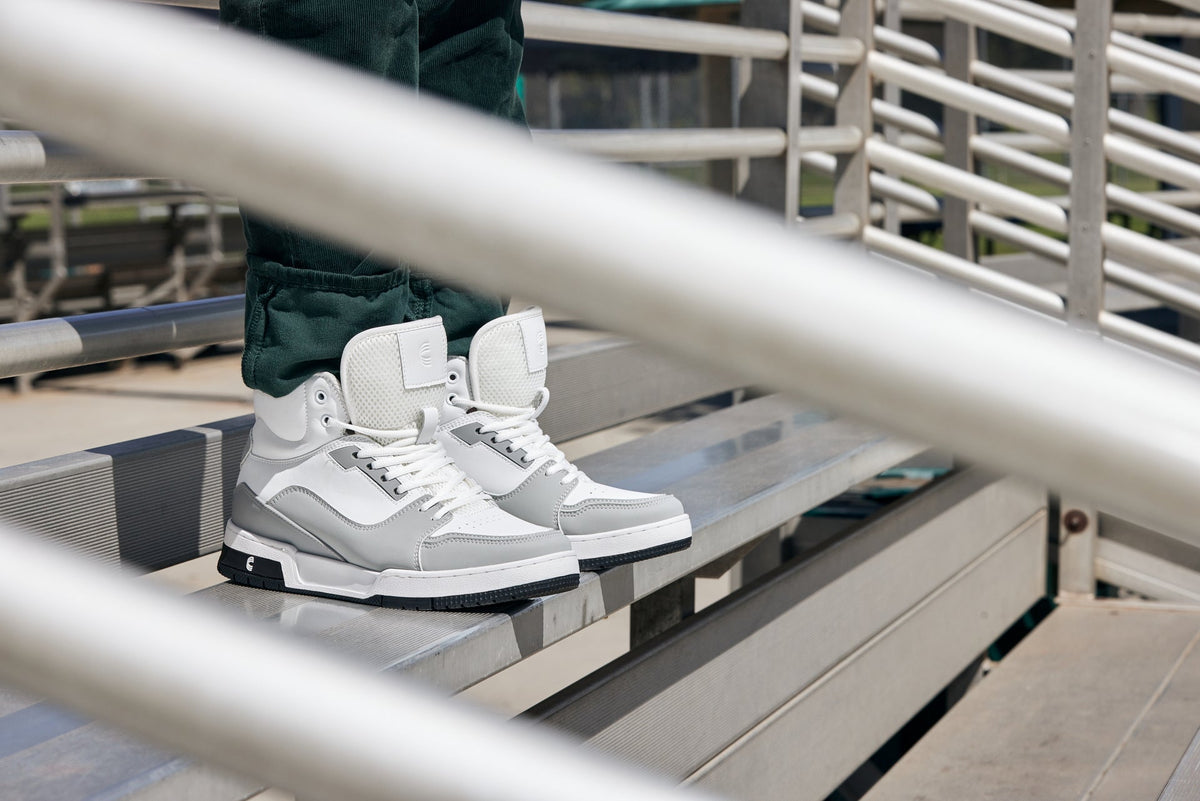 CALTO - S4751 - 3 Inches Taller (White/Grey) - High Top SneakersCasualTorqelo.com