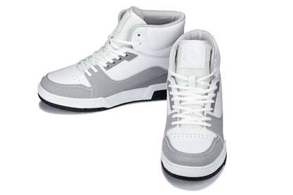 CALTO - S4751 - 3 Inches Taller (White/Grey) - High Top SneakersCasualTorqelo.com