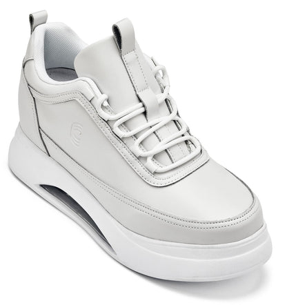CALTO - S4926 - 3.2 Inches Taller (Bone/White Sole) - Chunky Elevated Platform SneakersSneakers / AthleticsTorqelo.com