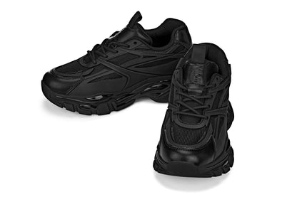 CALTO - S5282 - 2.6 Inches Taller (Jet Black/Onyx Sole) - Chunky Sole Sporty SneakersSneakers / AthleticsTorqelo.com