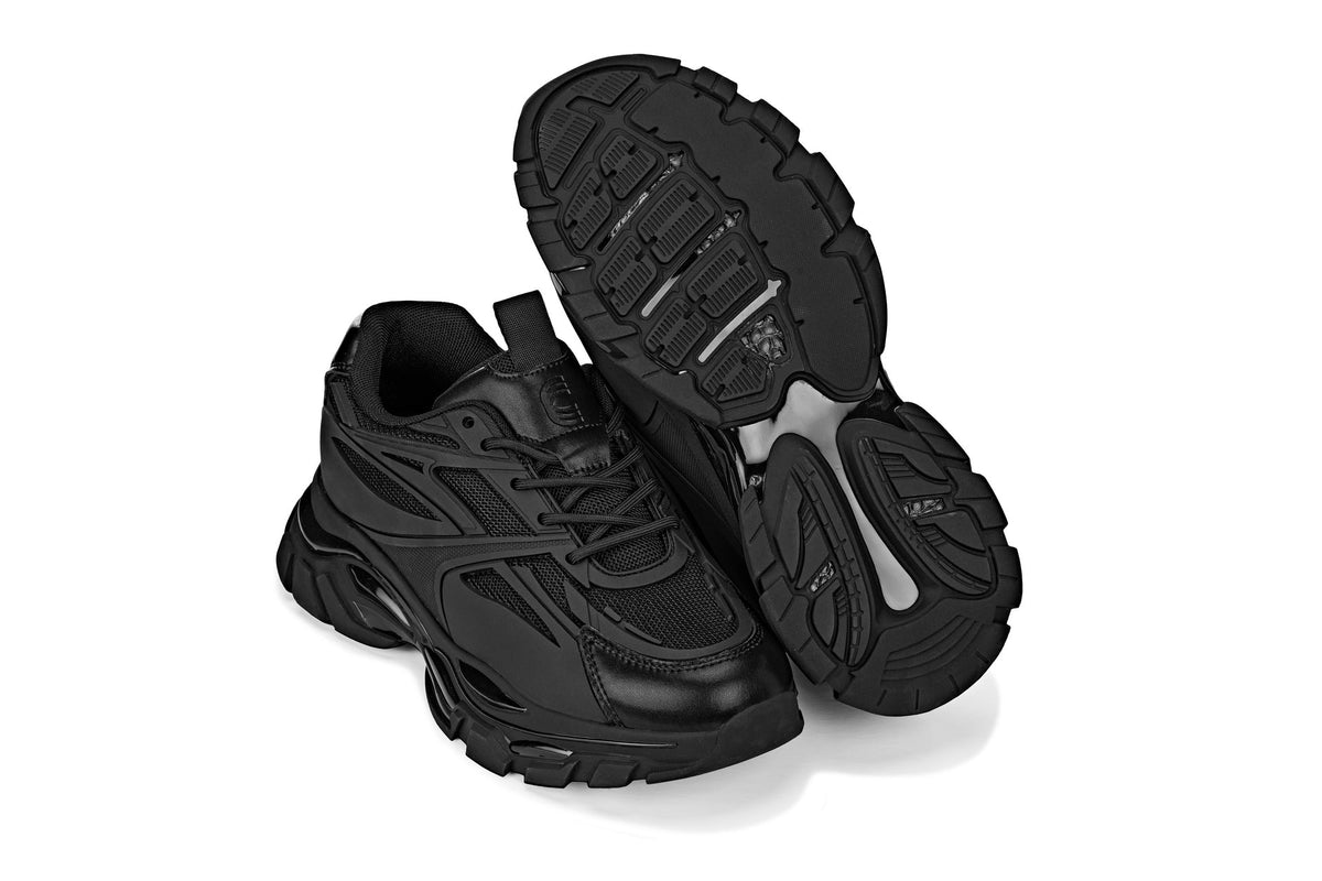 CALTO - S5282 - 2.6 Inches Taller (Jet Black/Onyx Sole) - Chunky Sole Sporty SneakersSneakers / AthleticsTorqelo.com