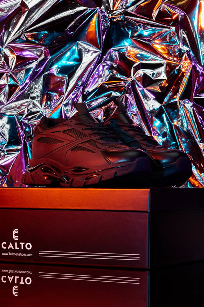 CALTO - S5282 - 2.6 Inches Taller (Jet Black/Onyx Sole) - Chunky Sole Sporty SneakersSneakers / AthleticsTorqelo.com