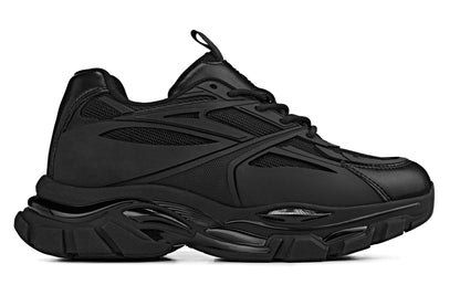 CALTO - S5282 - 2.6 Inches Taller (Jet Black/Onyx Sole) - Chunky Sole Sporty SneakersSneakers / AthleticsTorqelo.com