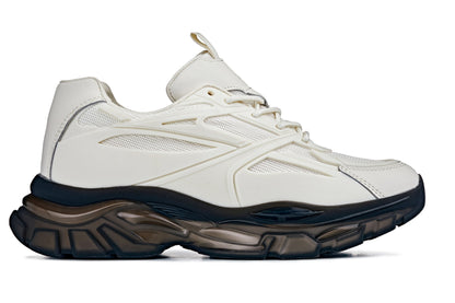 CALTO - S5283 - 2.6 Inches Taller (Beige/Translucent Onyx Sole) - Chunky Sole Sporty SneakersSneakers / AthleticsTorqelo.com