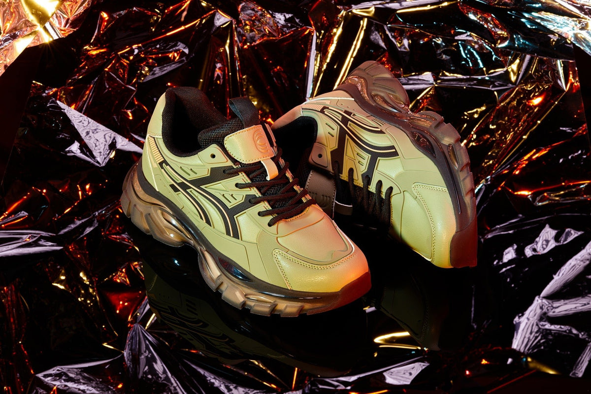 CALTO - S5284 - 2.6 Inches Taller (Khaki Green/Translucent Onyx Sole) - Chunky Sole Sporty SneakersSneakers / AthleticsTorqelo.com